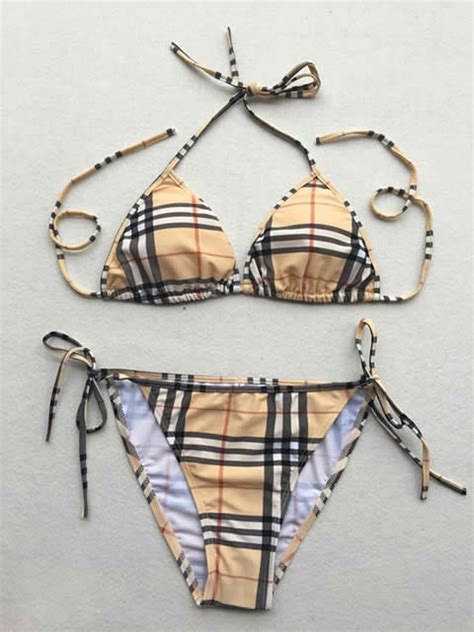 burberry replica swimsuit|Burberry high waisted bikini.